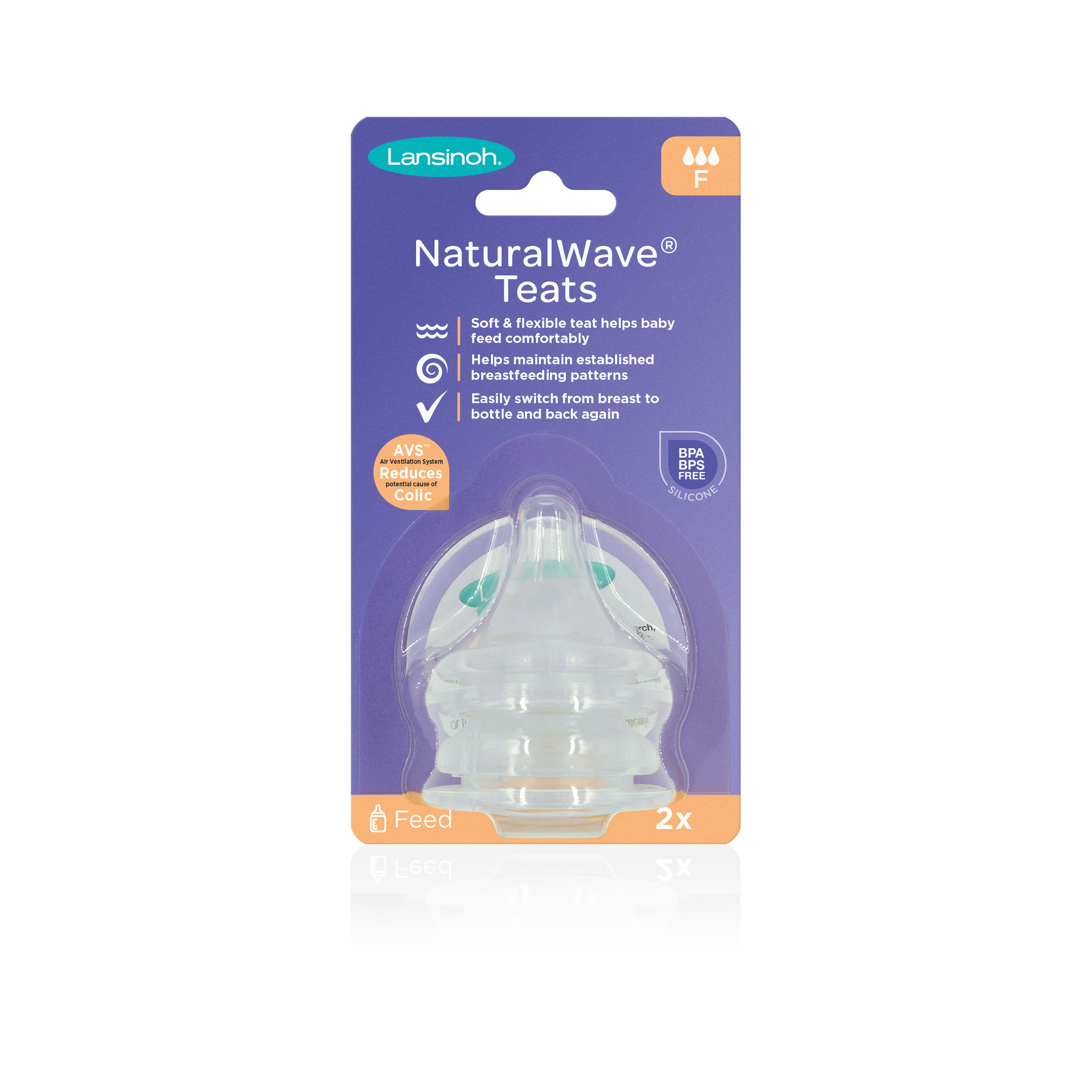 Lansinoh NaturalWave cumeľ rýchly prietok pre dojčené deti uľahčuje prechod na kŕmenie z fľaše